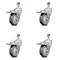 Service Caster 4 Inch Gray Polyurethane Swivel 12mm Stem Caster Set with Total Lock Brake SCC-TSTTL20S414-PPUB-M1215-4 - alternate 1